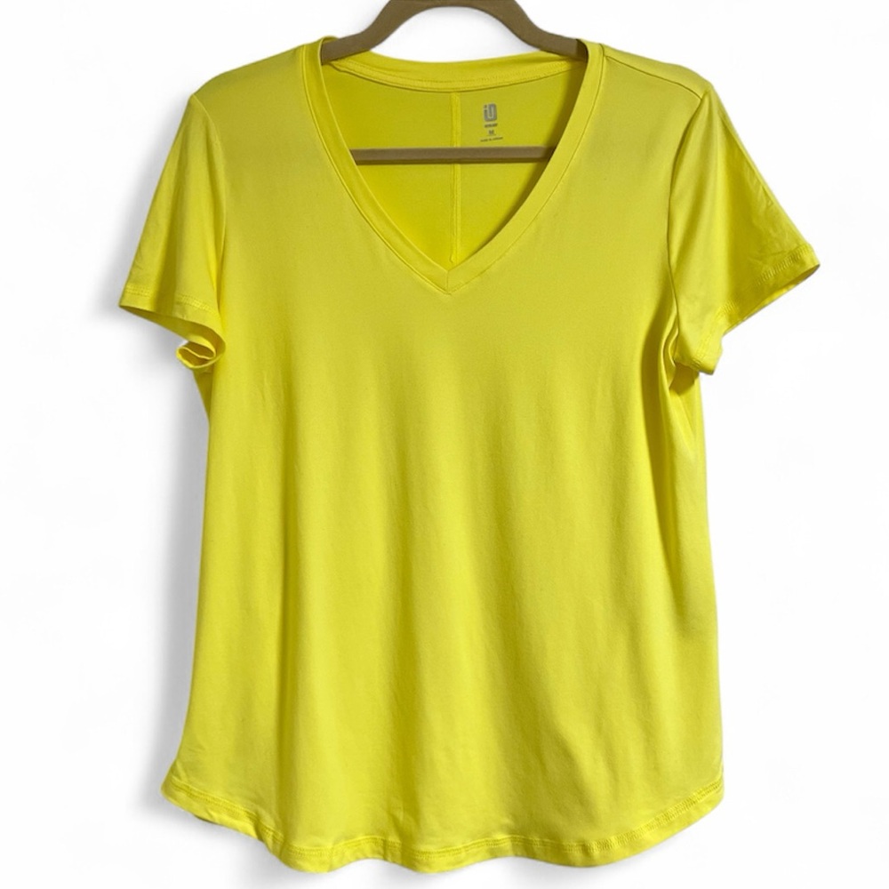 IDEOLOGY Yellow V-Neck Performance Workout Yoga Top, M‎